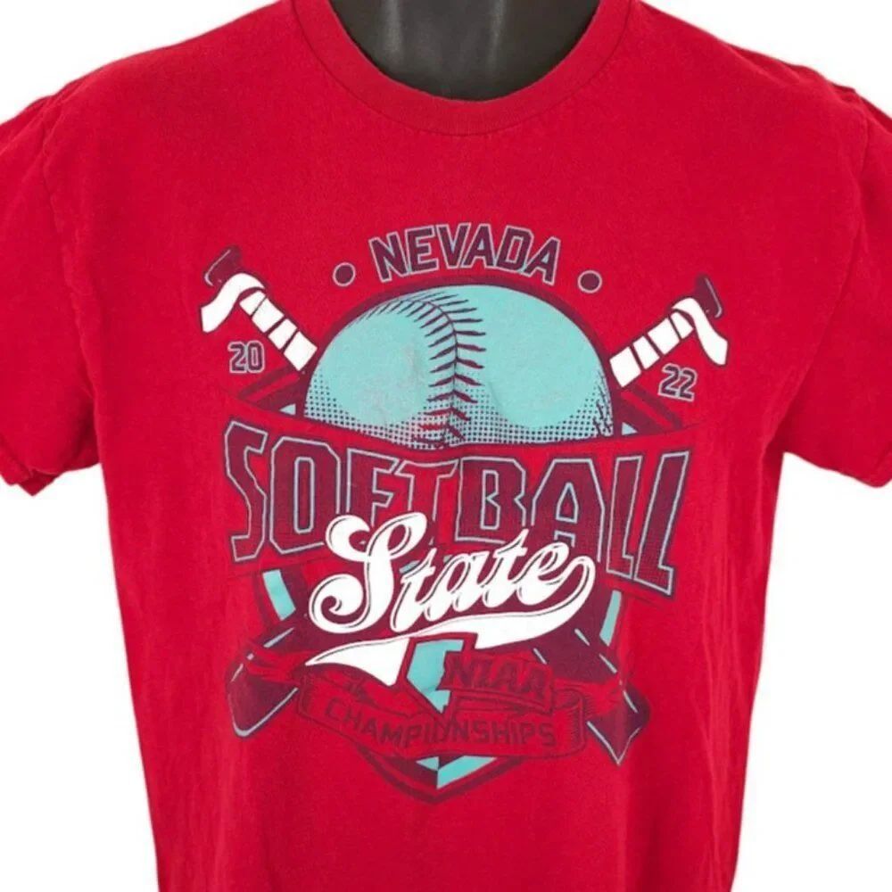 Nevada Softball T Shirt Mens Size Medium Red 2022 NIAA State Championships